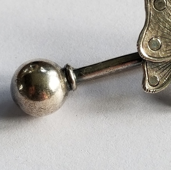 Relisted -antique Butterfly bar pin brooch Sterling Silver victorian edwardian - Picture 8 of 13